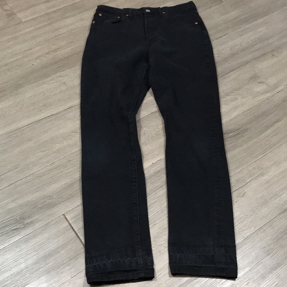 Levi’s Premium Quality Clothing 501s Black Button Fly Straight Leg Jeans - Picture 5 of 13